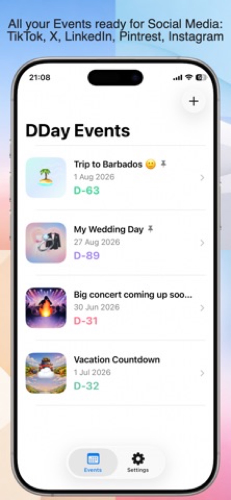 DDay Event Countdown app screenshot 1 on iPhone & iPad