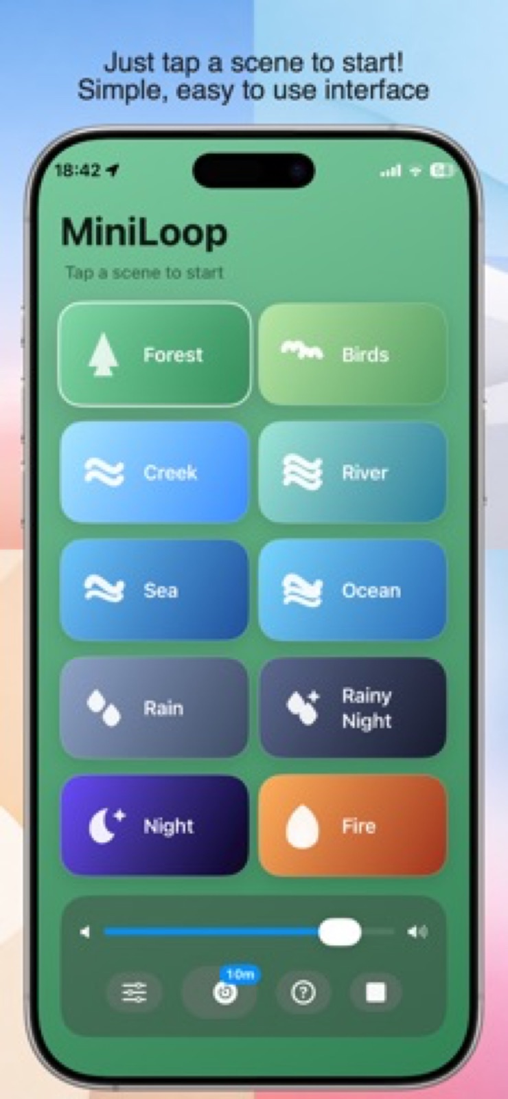 MiniLoop Ambience app screenshot 1 on iPhone & iPad