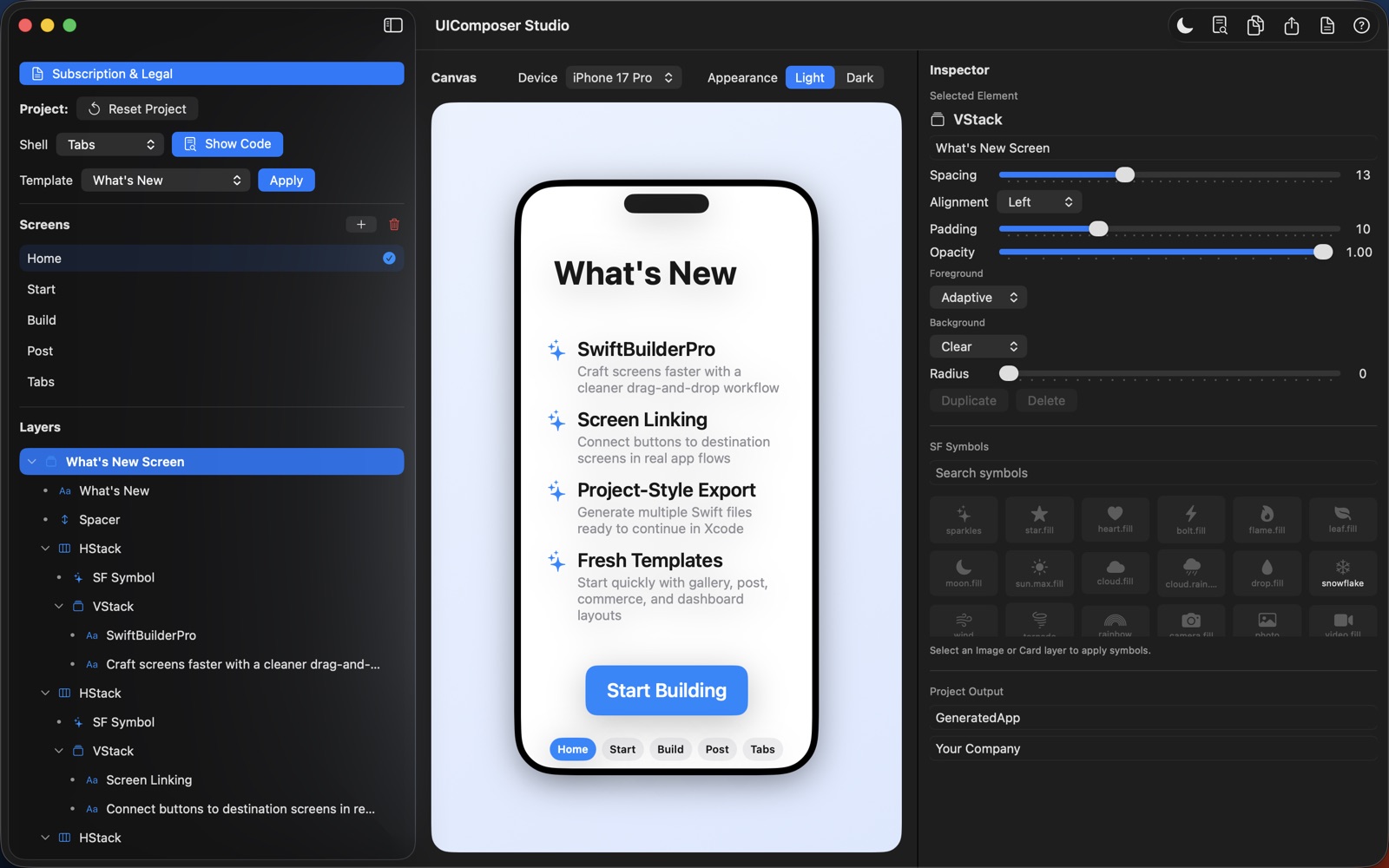 UIComposer Studio app screenshot 1 on Mac
